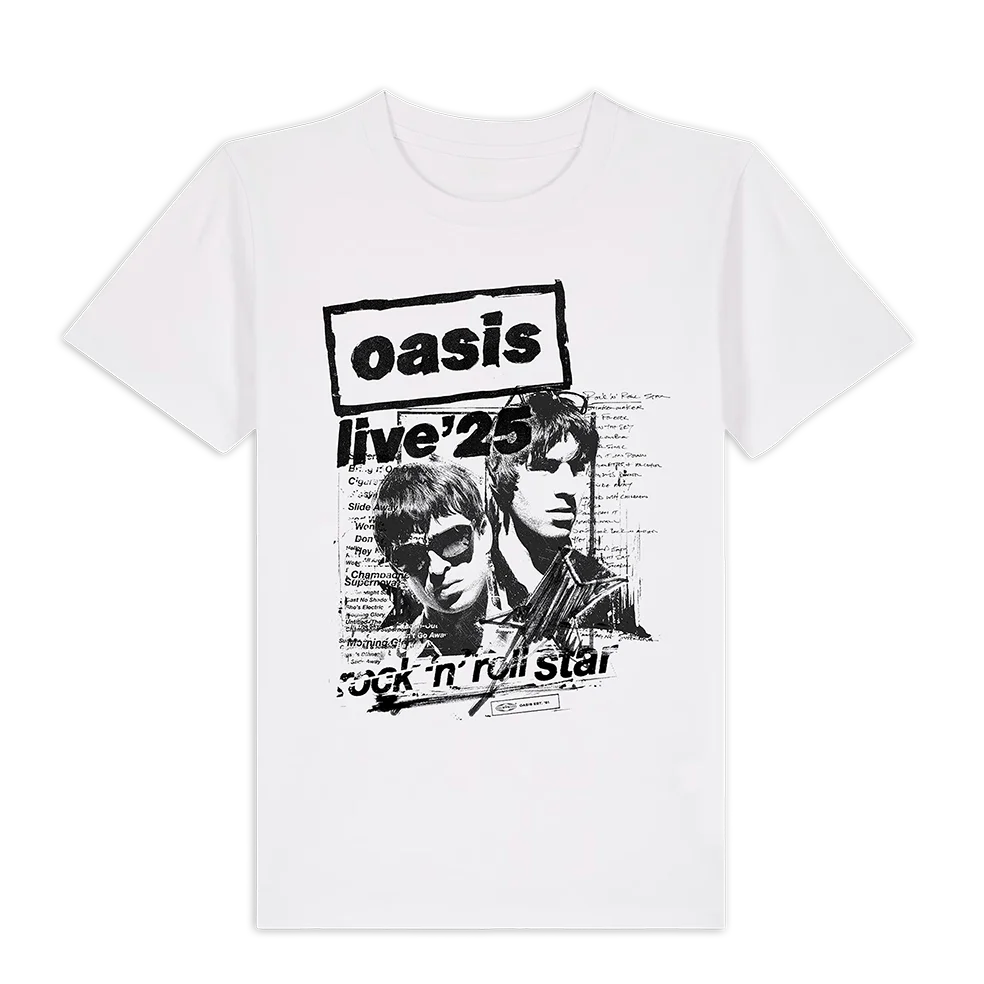 Live '25 Rock N Roll Star Kids T-shirt White