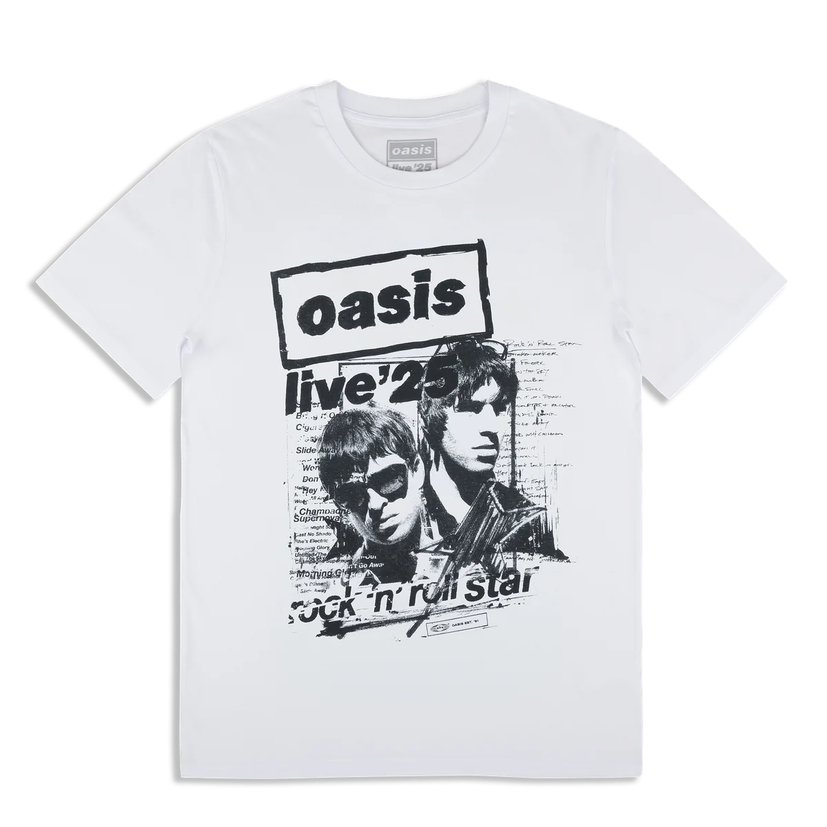 Live '25 Rock N Roll Star T-Shirt White